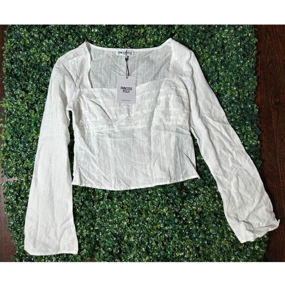 Princess Polly Cottagecore Bohemain Forsyth Long Sleeve Top White Size 6 NWT - Picture 5 of 6